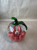 Art Glass Bubble Apple Paperweight - Joe St Clair
