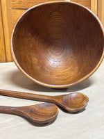 Vintage Dolphin Wooden Bowl & Serving Set