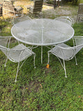 Classic White Metal Patio Table and Chairs Set