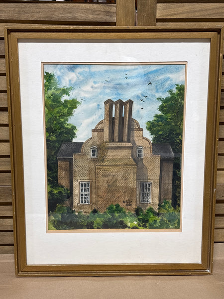 Bacon’s Castle Watercolor by Betty Miller; Signed