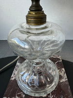 Glass Electric Oil Lamp on Marble Base