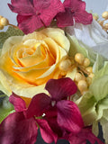 Faux Mixed Florals in Resin Urn