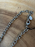 Talbots Long Pink Beaded Silver Tone Necklace