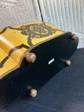 Yellow & Black Crackled Tole Style Oblong Planter