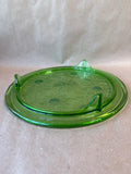 Floral Uranium Footed Cake Stand GLOWS