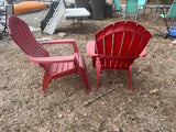 Red Plastic Adirondack Chairs (2)