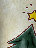 Merry Christmas Glazed Redware Dish