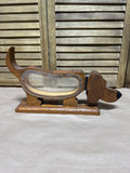 Wooden Dauschund Piggy Bank With Clear Middle