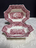 (P) Pair of Mason’s England Vista Pink China Sweet Dishes