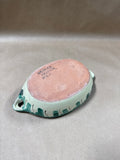 Mexican Clay Pottery Dish With Painted Fruit Inside