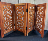 Heavyweight Wooden 4-Panel Folding Pet Gate with Cut Out Design