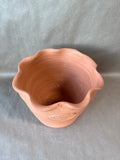 Red Clay Ruffled Pottery Planter