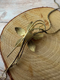 Gold Tone Vintage Flower Slider Necklace
