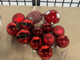 13 pc Red Ornaments,  Lot (B)