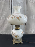 Victorian Style Floral Gone with the Wind 3-Way Parlor Lamp (WORKS)