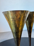 Pair of Indian Brass Art Ware Champagne Flutes