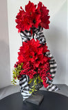 Faux Amaryllis & Berry Topiary in Urn
