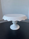 10 Strawberry Street White Ceramic Pedestal Cake Stand