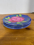 Rose Design Melamine Salad Plates
