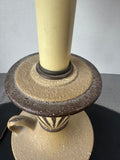 Danish Style Textured Pottery Candlestick Lamp (WORKS)