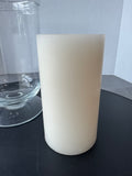 Krosno Poland Hurricane Pedestal Glass Candle Holder with Cracker Barrel Pillar Candle