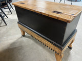 Footed Chest/Trunk with Black Painted Stripes