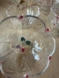 8 Piece Clear Glass Floral Dish Set