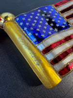 Waterford 2001-2002 Holiday Heirloom Glass American Flag Ornament (2 AVAILABLE—PRICED INDIVIDUALLY AT $28 EACH)