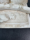 1990 Signed Carruth Studios Hand-Cast Stone Baby Birds Plaque