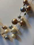Multi Tone Faux Pearl Necklace