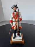 Rohan Cavalerie Van Gerdinge Sitzendorf Porcelain French Soldier with Wooden Base & Box
