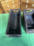 Dark Brown Tone Woven Baskets, Set of 2