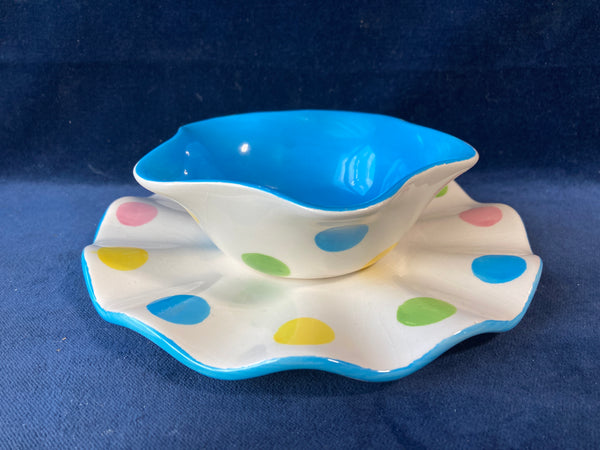 Century Polka Dot Dip Dish and Plate