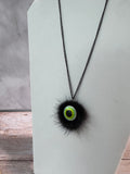 Fun Furry Eyeball Halloween Necklace