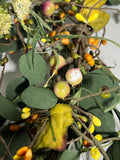 Autumn Themed Faux Floral Oval Candle Ring