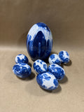 Painted Blue And White Eggs - 8 Pieces