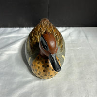 Vintage Brown/Gray Tuttle Duck Decoy ( Artist Signed Lynn Tuttle)
