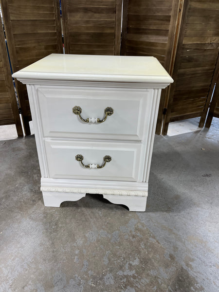 American Made Cream Color Two Drawer Night Stand