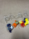 (A) Set Of 6 Floating Glass Aquatic Animal Aquarium Decorations