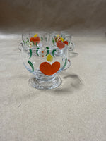 (A) Set of Painted Floral And Heart Tea/Espresso Glasses — Set Of 5 With box