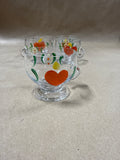(A) Set of Painted Floral And Heart Tea/Espresso Glasses — Set Of 5 With box