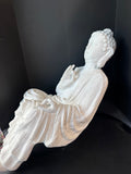 XL Textured White Sitting Zen Buddha AS IS (READ DESCRIPTION CAREFULLY)