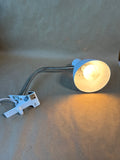White Metal Table Clip On Lamp WORKS