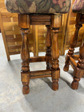 Set of 3 Swivel Bar Stools with Grape Fabric seats