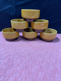 Set of 6 Mustard and Brown Ramekins