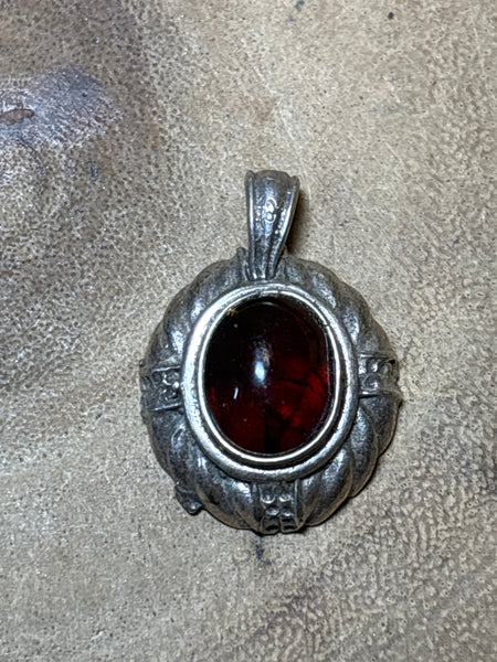 Sterling & Amber Pendant