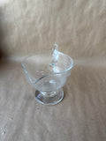 Clear Glass Pedestal Creamer Pitcher