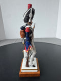 Grenadier a Pied de la Garde Van Gerdinge Sitzendorf Porcelain French Soldier with Wooden Base & Box