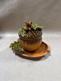 Acorn Covered Dish With Acorn Candy Plate