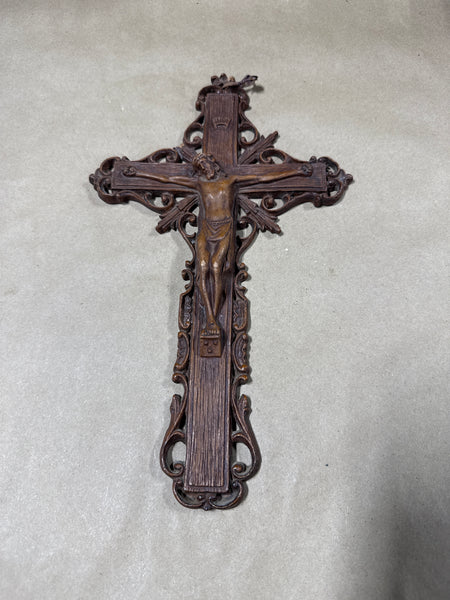 Art Deco Wooden Crucifix Wall Hanging